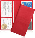 Car Registration and Insurance Holder,PU Leather Car Glove Box Organizer Car Document Holder for ID,Driver's License,Universal Car Organizer Car Accessories for Women/Men (Red)