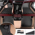 Custom Making Car Floor Mats for 96% Car Model Luxury Leather All Weather Waterproof Anti-Skid Full Coverage Liners (Black Beige and Beige)