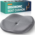 Memory Foam Seat Cushion with Pressure Relief for Office Chair, Car, Wheelchair, and Sofa, Doctor Recommended Orthopedic Cushion for Tailbone Pain, Sciatica, Hip Back Support, Non Slip, Grey