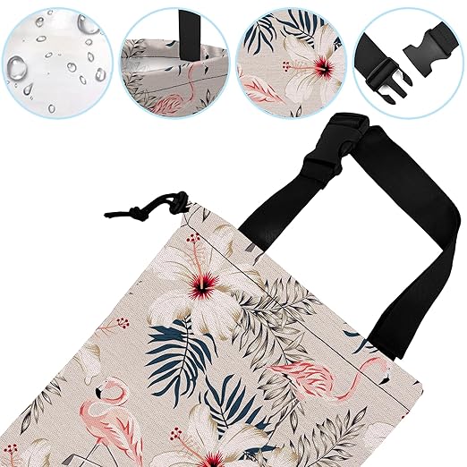 Car Trash Bag Hanging Flamingo Car Trash Can Waterproof Garbage Bag Hanging for Car Back Seat