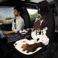 Qeluxign Cow Print 5 Piece Car Seat Covers Full Set, Front Seats Cover/Auto Seatbelt Shoulder Pads/Vehicle Center Console Armrest Cover, Universal Car Accessories Men Women Gifts