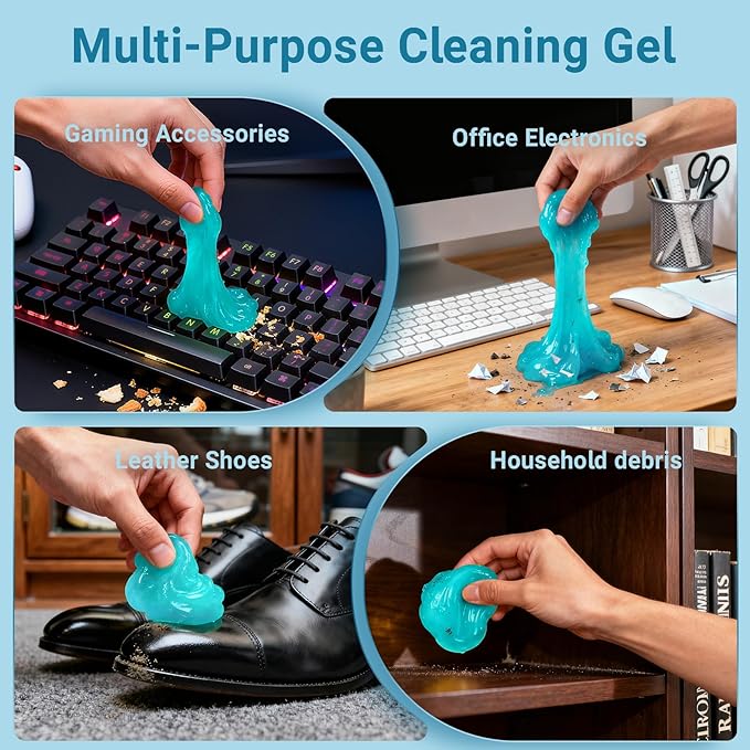 COLORCORAL Car Cleaning Gel (Lavender Scent,Blue),Reusable Dust Cleaning Gel for Car Interior Cleaning Kit, Auto Vent Cleaner，Keyboard Cleaner Gel for Cleaning Dust and Debris from Corners, Crevices