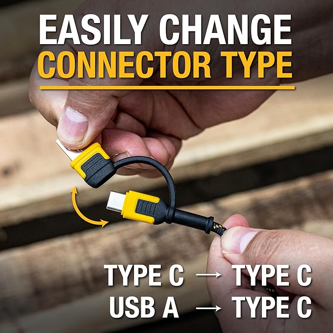 DEWALT Heavy Duty 72W 5 Port USB Car Charger Multiport, iPhone 16 Multi USB Car Charger, Fast Charge PD & QC3.0 Cigarette Lighter Adapter w/ 6FT Cable, Type C Front/Back Charging for Multiple Devices