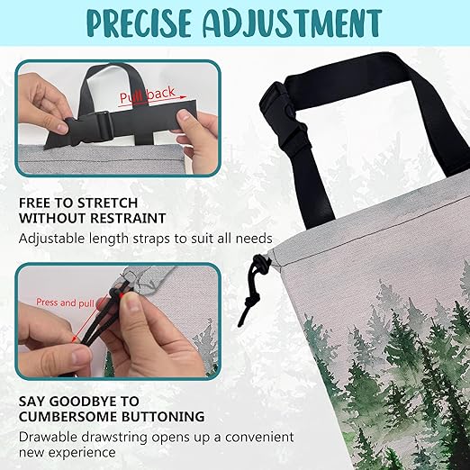 KXWQTRDD Car Trash Bag Foggy Forest Hanging Drawstring Car Organizer and Storage Bag with Adjustable Buckle Canvas Garbage Bin for Back Seat or Hanging Headrest Car Decor Road Trip Essentials