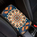 Bohemian Flower Print Center Console Armrest Pad for Cars Universal Decorative Car Armrest Box Protector Pad Easy to Install Car Decor Accessories for Sedan SUV Truck