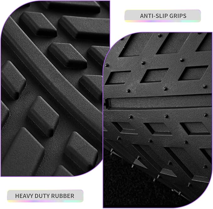 PIC AUTO Car Floor Mats, Purple Aluminum-Molded with Full-Circle Iridescent Inlay Strip Car Mats, Universal-Fit Rubber Mats for Cars, Trucks & SUVs, All-Weather, Non-Slip, Easy-to-Clean Interior Mats