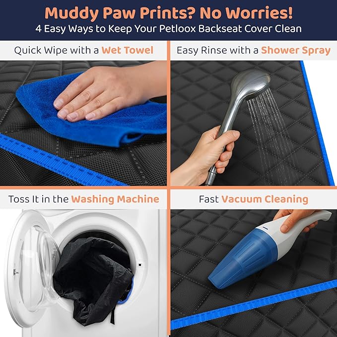 Petloox Front Seat Dog Cover for Car, Truck & SUV - Waterproof, Non-Slip Pet Car Seat Cover for Dogs - Durable, Easy to Install & Clean, Front Passenger Seat Protector for Pets & Vehicles
