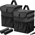 GPUSFAK Car Trash Can Pack of 2 Foldable Garbage Bin Leakproof 2.3 Gallons Car Trash Bag Black