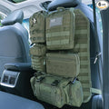 Universal Tactical Car Seat Back Organizer Bag Tactical Molle Vehicle Organizers Panel Vehicle Protector Organizers with 5 Detachable Pouches for Car Truck Ford Jeep (Model B-Army green)