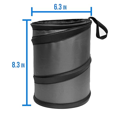 FH Group Automotive Waterproof Portable Collapsible Small Trash Can Garbage Container fits Most Cars,Polyethylene, SUVs, and Trucks Mint Universal fit