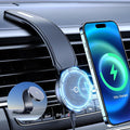 This Hill for 15W Magnetic Car Mount Charger, Aluminum Alloy Material can be Folded Repeatedly, Magnetic Wireless Fast Charging for Car Dashboard/Windshield, Suitable for iPhone 17 16 15 14 13 Series