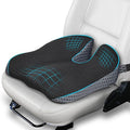 Car Seat Cushion, Memory Foam Car Wedge Seat Cushion for Driving, Height Booster & Posture Support, 4D Mesh Seat Pad with Adjustable Straps (Deep Black)