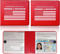 Ziciner Car Registration Insurance Holder, 2Pack Essential Auto Card Document Glove Box Organizer with Touch Fastener, Vehicle Interior Accessories Perfect for Most Car, Truck, SUV (Red/White Flag)