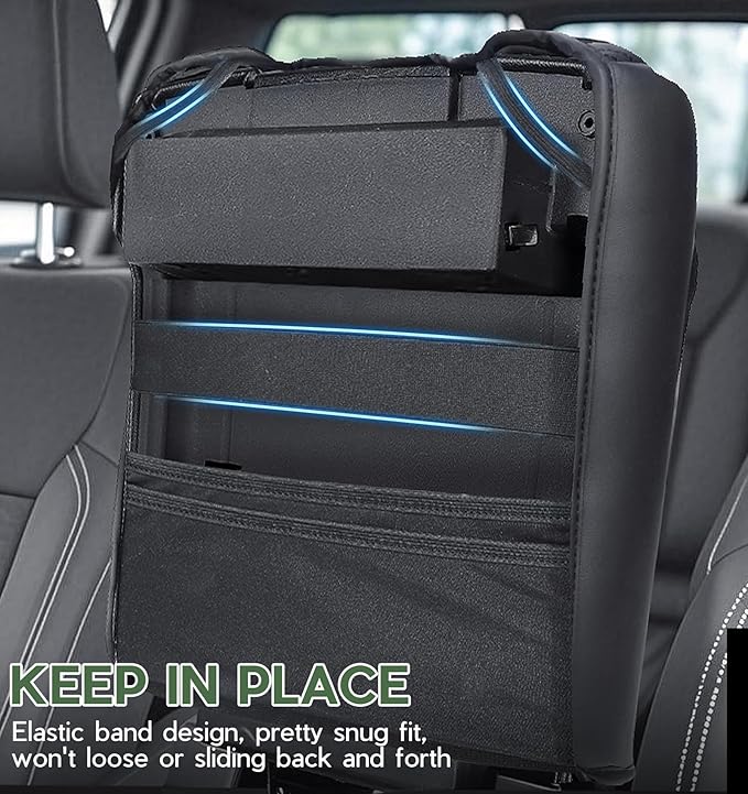 Center Console Cover for Ford F150 2021 2022 2023 2024 2025 Truck Interior Accessories, PU Leather Armrest Middle Console Cover Anti-Scratch Protector Cushion Pad (Bucket Seat Only)