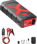 BOOKOO A9 Jump Starter 4000A for Car/Boat/Lawnmower(12L Gas/10L Diesel Engine) Portable 12V Car Battery Jump Starter with Jumper Cables,Quick Charging USB Ports and USB-C,3 LED Modes and Storage Box