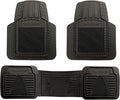 PantsSaver Universal Car Mats - All-Weather, Heavy Duty, Waterproof & Anti-Slip Rubber Floor Liners Accessories Trimmable for Honda, Toyota, Ford, Nissan, Hyundai, Jeep, & More, 3 Piece Set Black
