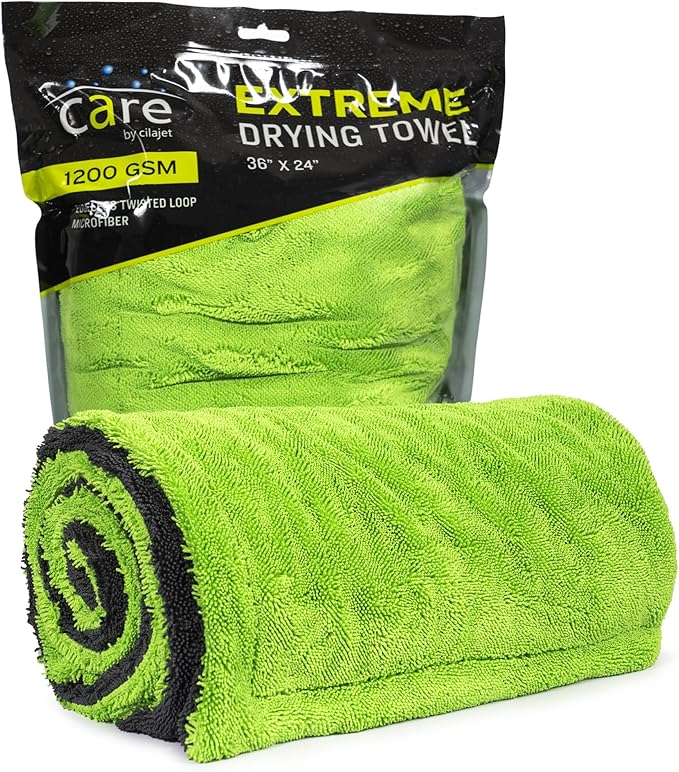 Cilajet Car Care Extreme Oversized Microfiber Car Wash Drying Towel, Paint Safe, Scratch Free, and Lint Free Car Towel, 36"x24"