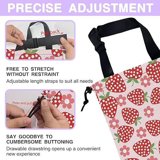 UUCBTAH Car Trash Bag Flowers and Strawberries Car Garbage Bag Waterproof Car Trash Can for Back Seat with Adjustable Straps and Drawstring, Foldable Car Trash Bin for Car Accessories