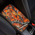 Dreaweet Orange Branch Camo Car Accessories Center Console Cover Soft Anti-Scratch Arm Rest Cover for SUV Sedan Vehicle Universal Armrest Cover Center Console Cushion Pad
