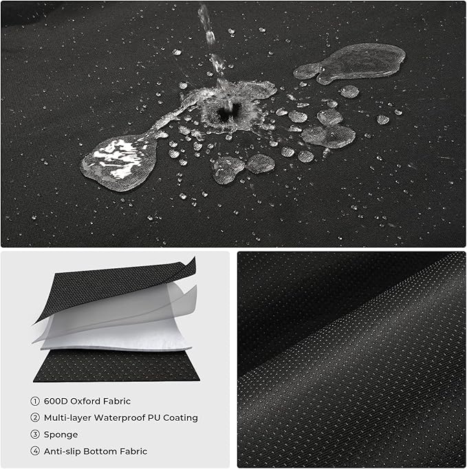 Xokaimeo Waterproof Car Seat Covers Black - Washable Rear Bench Car Seat Protectors with Anti Slip Bottom - Durable Auto Seat Cushions Universal Fit for Vehicles Cars SUV Trucks