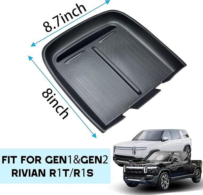 Center Console Wireless Charging Mat for Rivian R1T R1S 2025 2024 2023 2022 Accessories Silicone Non-Slip Charging Protective Pad Phone Charge Area Liner Waterproof Easy Clean Black