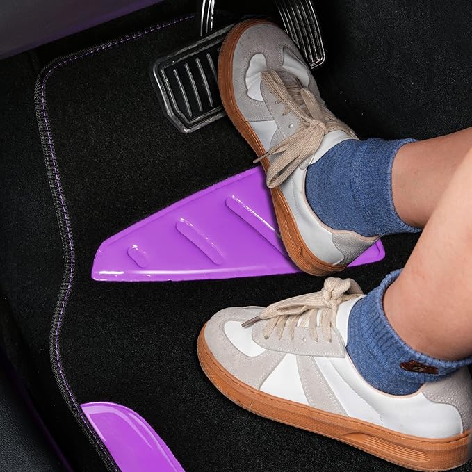 CAR PASS Jelly Waterproof Universal Fit Car Floor Mats, Girly Car Carpet Mats with Anti-Slip Nibbs Backing & Driver Heel Pad Fit for SUV, Vans, sedans, Trucks,Cute car mats of 4pcs for Women (Purple)