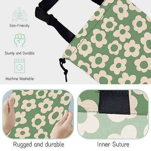 NHNXHWIA Groovy Florals Car Garbage Bag,Waterproof Small Car Trash Bag Hanging Back of Seat,Drawstring Hanging Car Trash Bag with Adjustable Buckle for Car Accessories