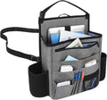 LUXJA Car Front Seat Organizer with Laptop and Tablet Storage Pockets, Car Seat Organizer with Back Adjustable Straps, Gray