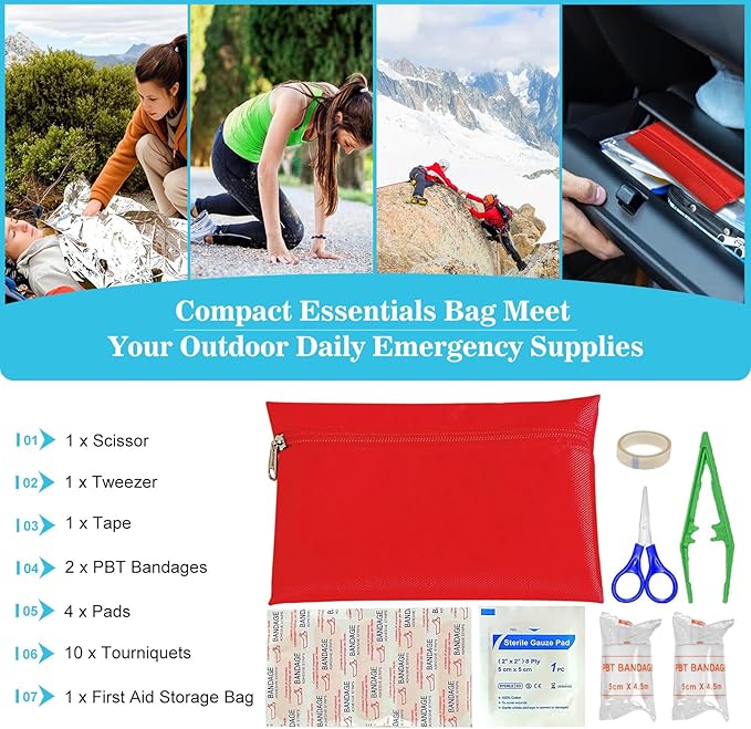 Ranallto Car Emergency Roadside Tool kit,Road Side Safety Assistance Kit for Women Men Adult,Auto Truck Vehicle Emergency Bag with Shovel Jumper Cable First Aid Kit