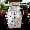 FLOCK THREE Leak-Proof Waterproof Car Trash Bag Foldable Multipurpose Trash bin Container Storage Cute Grocery Organizer Bag for Automotive Front or Back Seat in Cars SUVs and Trucks (Dino)