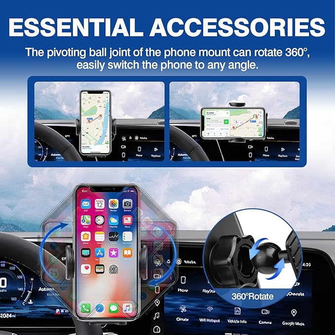 Autorder Car Phone Holder for 2025-2026 Chevy Chevrolet Equinox Accessories Phone Mount 11.3-Inch Screen Cell Phone Automobile Cradles Hands-Free 360 Degree Rotation(Not for EV)
