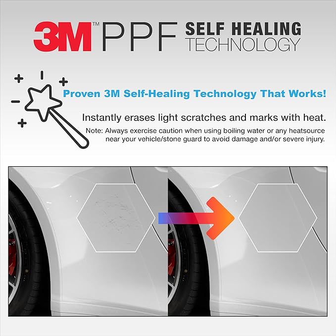 Prime Ave 3M Clear Paint Protection Film, 8 mil PPF Vinyl Wrap with Self-Healing Technology, UV Protection, Non-Yellowing, Scratch Resistant, Glossy Finish (6 x 108in)