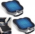 2 Pack Wedge Car Seat Cushion, Memory Foam Seat Cushion with Adjustable Strap for Car and Truck, Sciatica and Back Pain Relief, Comfort for Anti Slip and Breathable, Office, Long Drive