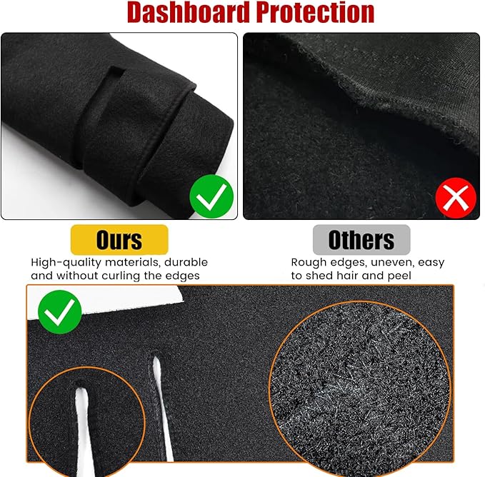 Hex Autoparts Dash Cover Mat Dashboard Pad Replacement for 1998-2004 Chevy S10 Pick Up (Black)