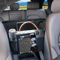 Black Diamond Car Handbag Holder Between Seats Bling Rhinestone Car Storage Bag Large Capacity Purse Phone Ipad Automotive Consoles Organizer Safe Barrier of Backseat Pet Kids…