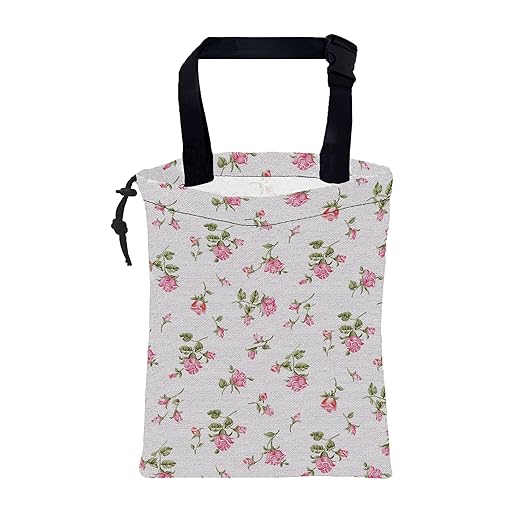 KXWQTRDD Car Garbage Bag Small Pink Rose Floral Drawstring Car Trash Bag Hanging for Back Seat with Adjustable Buckle Canvas Vehicle Trash Can Easy-to-Install