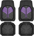 CAR PASS Heavy Duty Rubber Car Mats, Deep Dish Car Floor Mats All Weather, Car Mats Full Set Trim to Fit for Sedans SUVs Trucks, Waterproof Anti-Slip Automotive Mats, Black and Purple (4 Pcs)