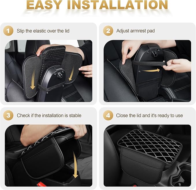 Center Console Cover Fit for Pilot: Upgraded Bling Diamond Car Armrest Cover - Crystal Rhinestone Car Center Console Cover with 2 Storage Bags,Anti-Scratch Auto Armrest Pad Accessory （Black