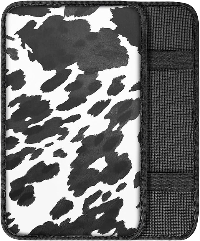 Cow Print Armrest Cover for Car,Soft Car Center Console Cover,Universal Cars Interior Accessories for Women