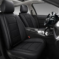 AOOG Leather Car Seat Covers with Car Backseat Organizer, Universal fit Automotive Vehicle Most Sedan SUV Pick-up Truck (Full Set, Black)