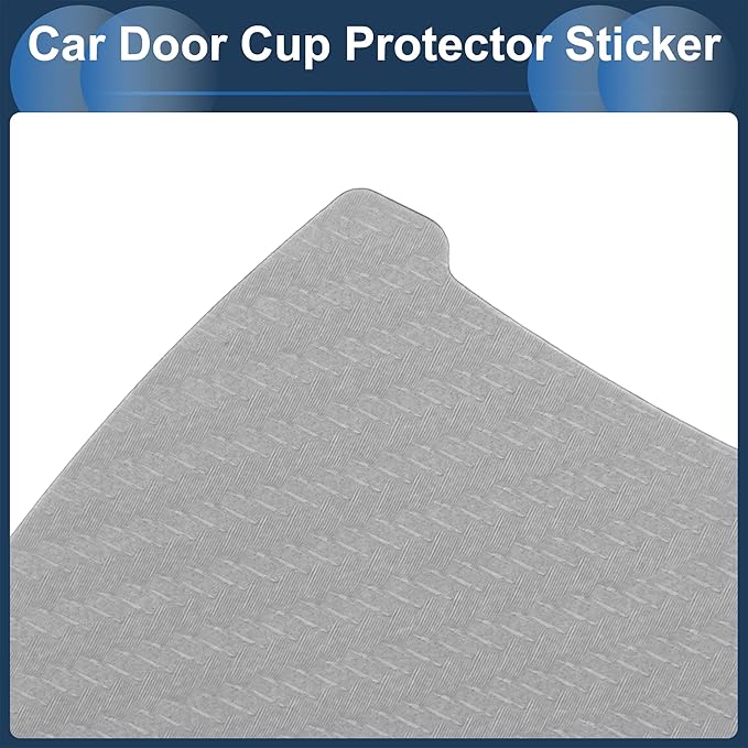 3D Car Door Handle Scratch Protector, 84x94mm Removable Magnetic Car Door Handle Protective Film Grey, 4 Pcs