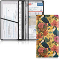 ALAZA Flower Basket Toucan Pattern Car Registration and Insurance Card Holder Vehicle Glove Box Car Organizer Driver License Documents Holder Waller Case Organizers