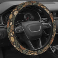 Cute Steering Wheel Cover for Women, Machine Washable Universal 14.5-15.5 inch Non-Slip Grip All Weather Use (Retro Floral)
