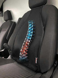 4-Way Adjustable Lumbar Support Pillow for Car, Mid/Lower Back Support Cushion for Car Seat, Back Pain Relief Lumbar Pillow, Black