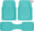 CARBELLA Heavy Duty Rubber 4-Piece Teal Car Floor Mats - Universal Trimmable All-Weather Car Accessories - Girl Car Accessories for Women & Cute Car Mats for Women for Girly Car Decor, Truck, & SUV