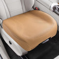 CAPITAUTO 1 Piece Seat Covers Front PU Leather Car Seat Covers, Universal Bottom Seat Covers for Cars,Full Wrapping Edge Fits 95% of car (Brown)