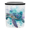 Watercolor Sea Turtle Car Trash Can with Lid Garbage Bag Dustbin Container Waste Basket Storage Pocket Hanging Large Capacity Vehicle Trash Bin