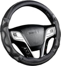 Iwantit® Steering Wheel Cover with 3D Honeycomb Anti-Slip Design and Breathable Fabrics, Universal 14.5-15 Inch (White/Black)