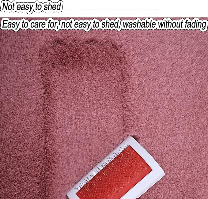 Plush Car Seat Cushion, Soft Warm Fuzzy Faux Rabbit Fur Fluffy Plush Auto Seat Cover Vehicle Car Front and Back Seat Protector Pad with Non-Slip Backing Cushion Interior Universal Fit (Brown,3PCS)