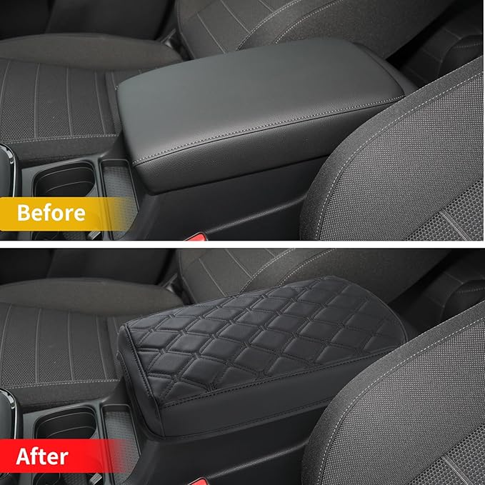 GIANT PANDA Custom Fit Car Center Console Armrest Cover for Honda CRV 2023 2024 2025,Waterproof Faux Leather Middle Console Cover Arm Rest Lid Cover Protector - Full Protection - Black